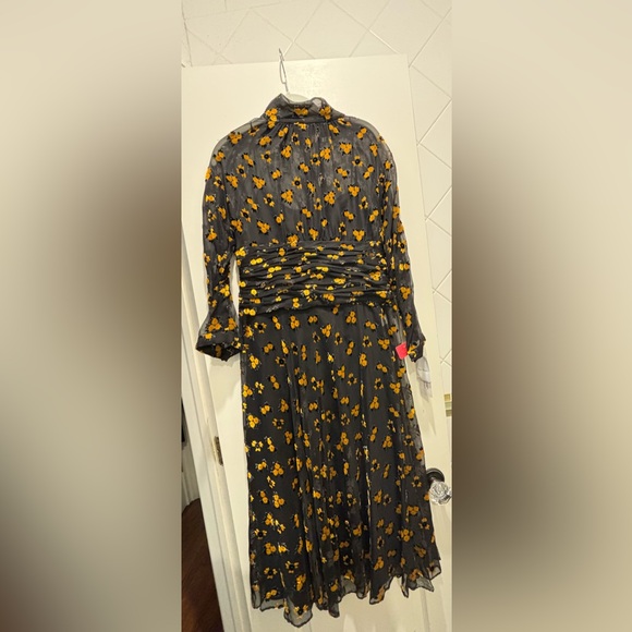 Rickie Freeman for Teri Jon Floral Black and Yellow Dress